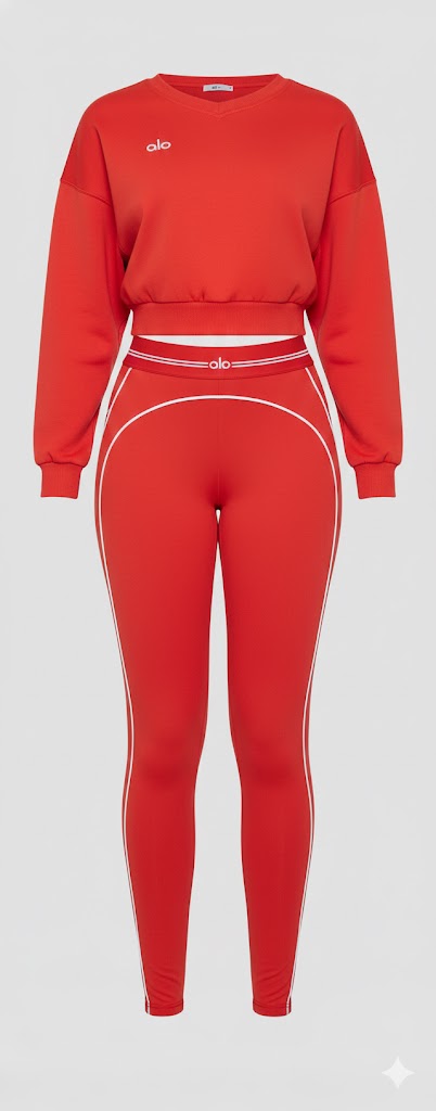 Red Mock-Neck Active Set
